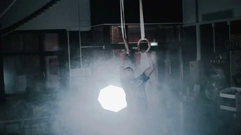 Athlete pulls up close-up Stock Footage 76585412