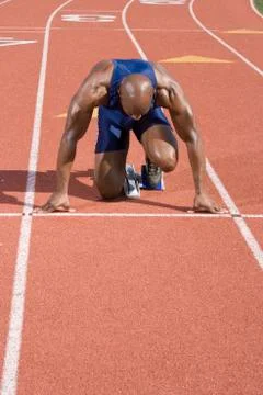 Athlete Ready To Race Stock Photos