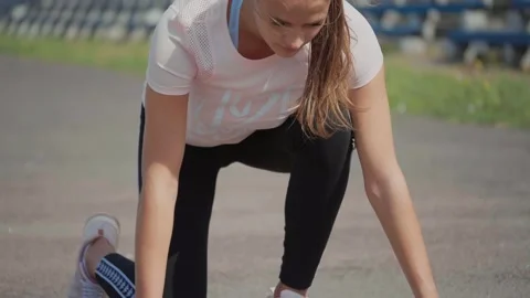 The athlete is ready to start. Stock Footage 140768291