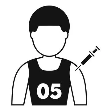Athlete receiving injection for performance enhancing doping Stock Illustration