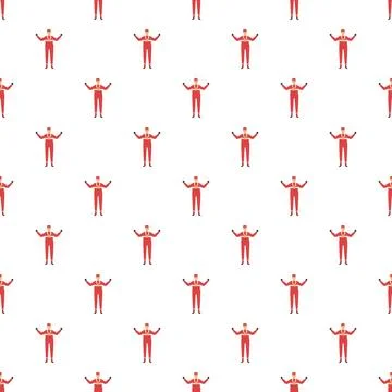 Athlete in red uniform pattern celebrating victory Stock Illustration