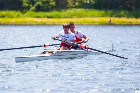 Athlete on a rowing competition Foto stock