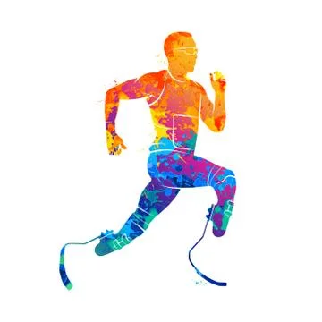 Athlete runner Abstract Stock Illustration
