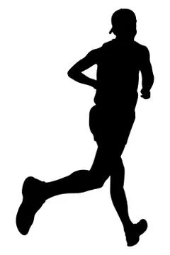 Athlete runner in cap 스톡 일러스트