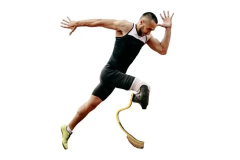 Athlete runner disabled amputee 스톡 사진