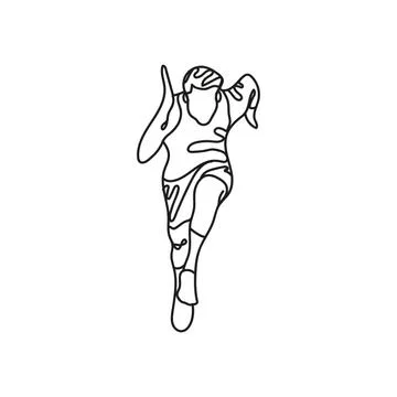 Athlete runner one line style icon Stock Illustration
