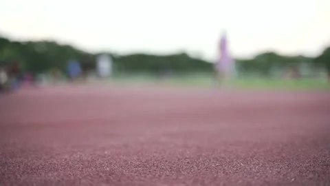 Athlete running along a horizontal track Stock Footage 139027034