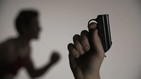 Athlete running pistol Stock Footage 39561125