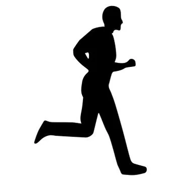 Athlete running silhouette Stock Illustration
