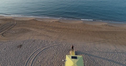 Athlete on the seashore Stock Footage 101098546