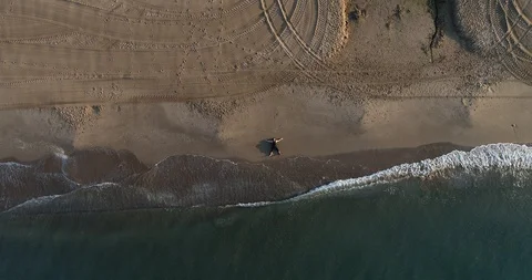 Athlete on the seashore Stock Footage 101098870