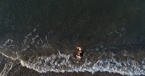 Athlete on the seashore Stock Footage 101098879