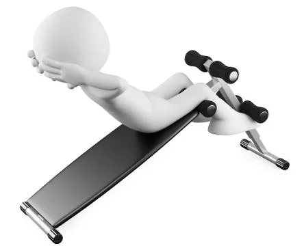 Athlete in a sit-ups bench Stock Illustration
