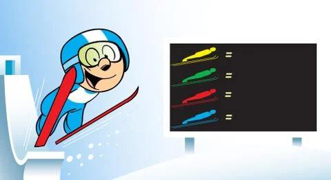 Athlete skier Stock Illustration