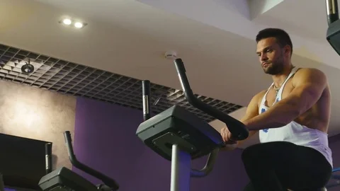 Athlete on the Sport Simulator Video stock 75347324