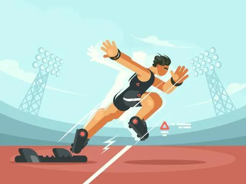 Athlete sprint start Stock Illustration