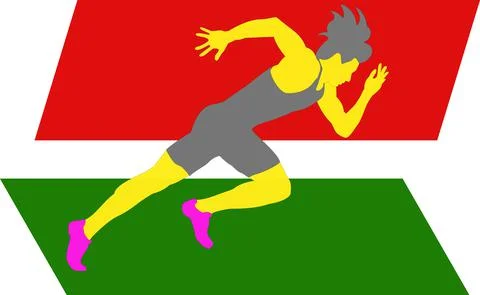 Athlete start running Stock Illustration