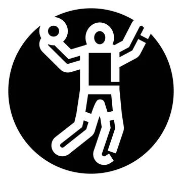 Athlete throwing ball playing team sport pictogram Stock Illustration