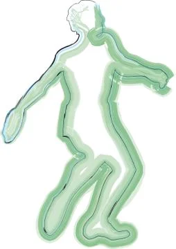 Athlete throwing the discus Stock Illustration