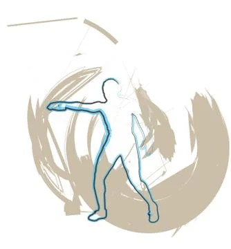 Athlete throwing the discus Stock Illustration