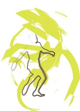 Athlete throwing the discus Stock Illustration