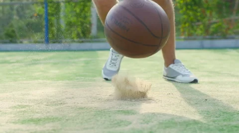 Athlete training with ball Stock Footage 56229275