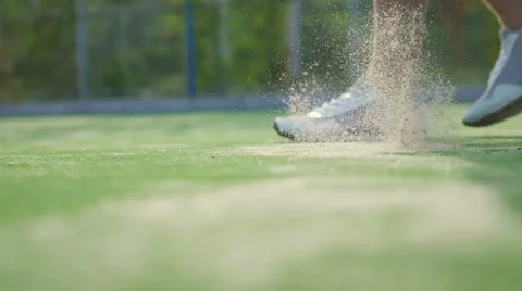 Athlete training with ball Video stock 56229314