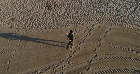 Athlete training on the beach Stock Footage 101099155