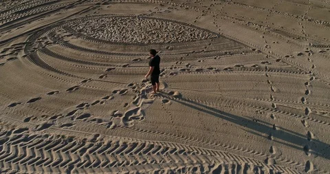 Athlete training on the beach Stock Footage 101099245