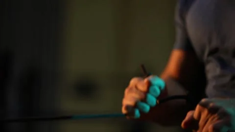 The athlete is training in the gym 9 Stock Footage 310636344