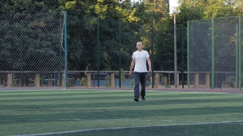 Athlete training outdoors Stock Footage 98882282