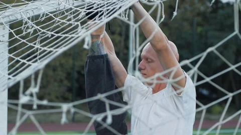 Athlete training outdoors Stock Footage 98883676