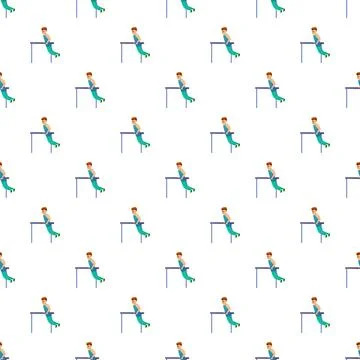 Athlete training on parallel bars pattern exercising Stock Illustration