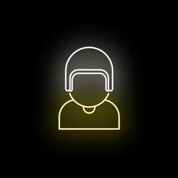 Athlete user profile icon glowing neon light Stock Illustration