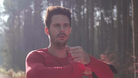 Athlete warming up before hard workout Stock Footage 102824357