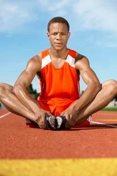 Athlete Warming Up On Track Stock Photos