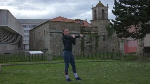 The athlete warms up before training. Stock Footage 172106833