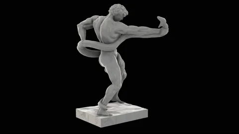 Athlete Wrestling with a Python - Rotation loop Video stock 201800795
