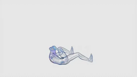 Athlete X-Ray Exercising Bicycle Crunch, Seamless Loop, Alpha Channel Stock Footage 163335433