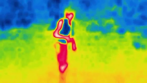 Athletes do group exercises infrared Stock Footage 325975662