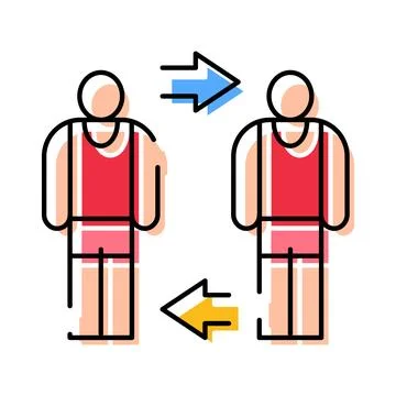 Athletes exchanging places representing team substitution strategy Stock-Illustration