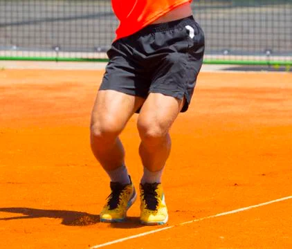 Athlete's feet in shorts Foto stock