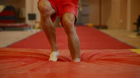 Athletes gymnasts in training Stock Footage 24643757