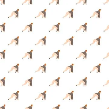 Athletes preparing for sprint race seamless pattern Illustrazione stock