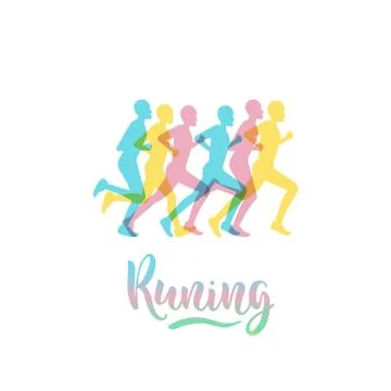 Athletes runners vector Stock Illustration