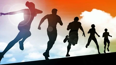 Athletes Running and Athlete Training for a Marathon Stock Footage 76348058