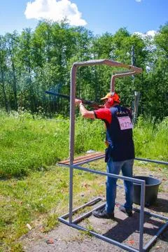Athletes shoot at targets Stock Photos
