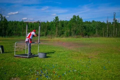 Athletes shoot at targets Foto stock