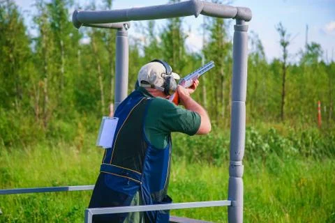 Athletes shoot at targets Stock Photos
