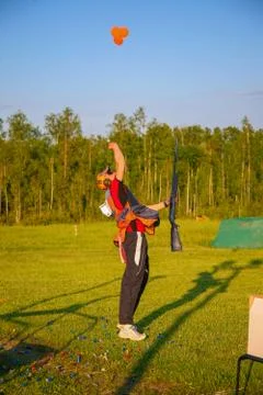 Athletes shoot at targets Foto stock